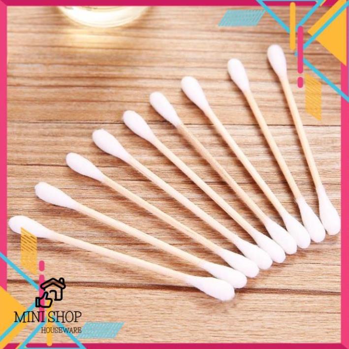 Sỉ 100 Túi Tăm Bông, Thân Gỗ  Ráy Tai Thân Thiện Với Môi Trường Loại 100 Que