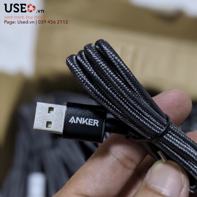 Cáp sạc nhanh Anker USB Type C 0,9m  B8173, bọc dù siêu bền Hàng không hộp
