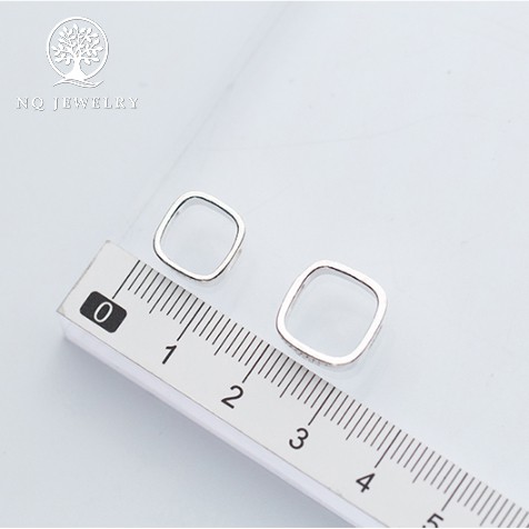 Charm bạc viền vuông để lồng hạt vào giữa - NQ Jewelry