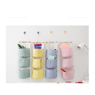 Túi vải 3 ngăn treo tường tiện ích chất liệu vải gai