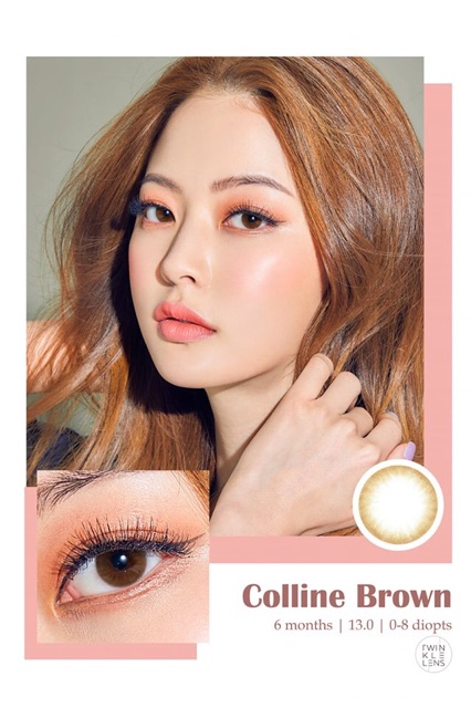 (Sale 50%-Giá 1 chiếc-K gồm khay)Kính áp tròng/Lens Colline Brown