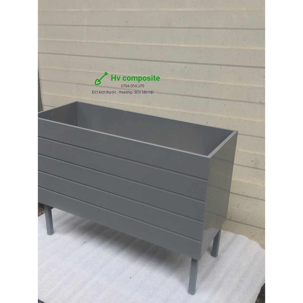 Chậu trồng cây composite màu ghi sẫm