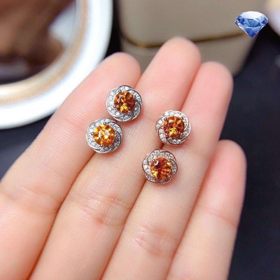 Bông Tai Đính Đá Tự Nhiên Thời Trang Cho Nữ