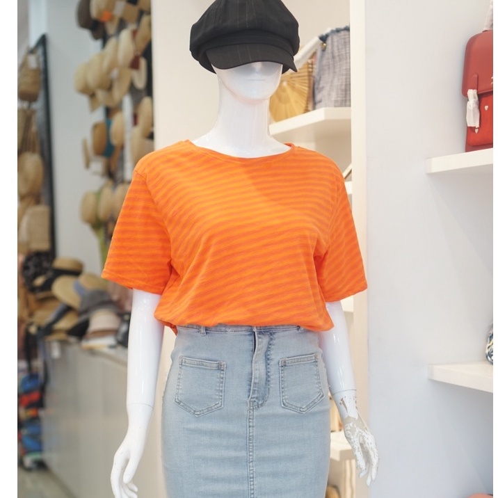 Áo thun nữ chất thun cotton sọc menina thời trang