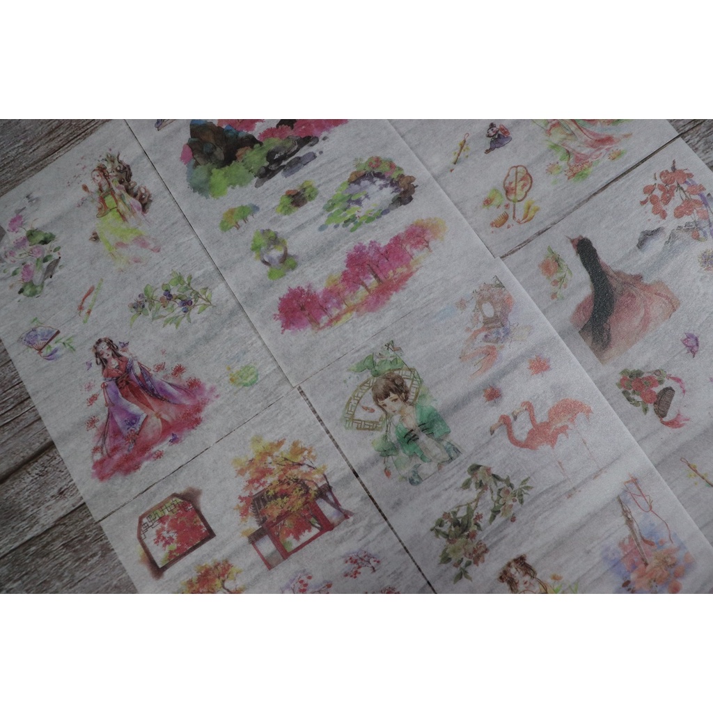 Bộ 6 Tấm Sticker Giấy Trang Trí Cổ Trang Ver.6