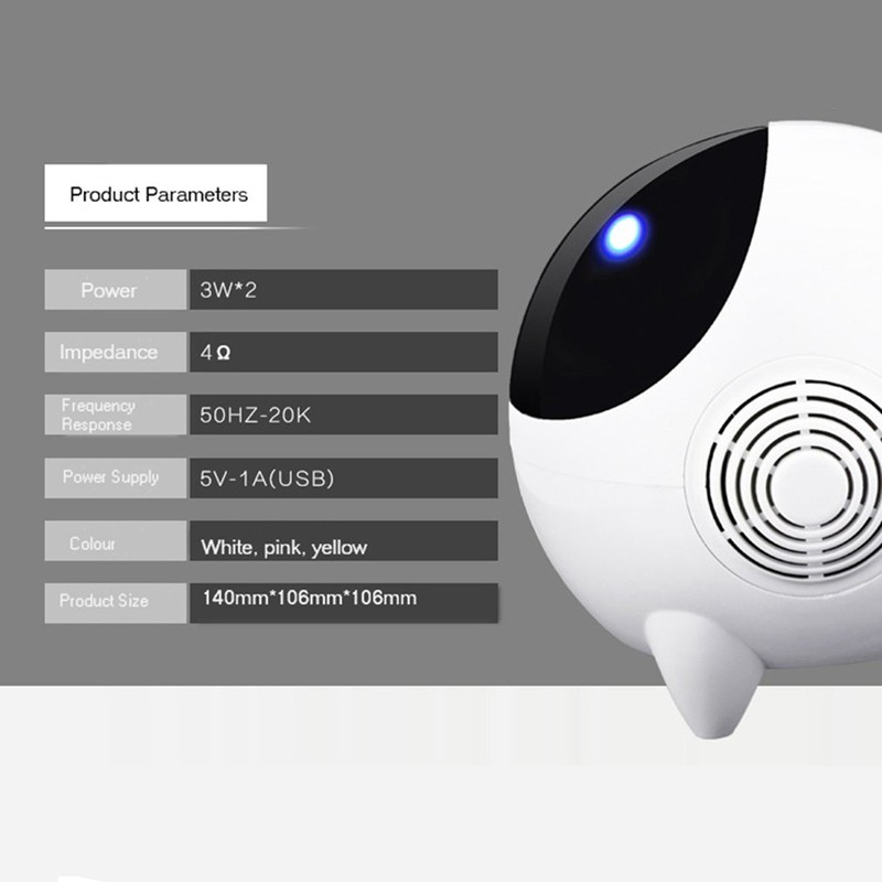 Loa thông minh Robot thông minh Mini Robot thông minh Siêu âm Bass siêu di động Loa di động USB cho máy tính PC cắm 3,5 BBS16