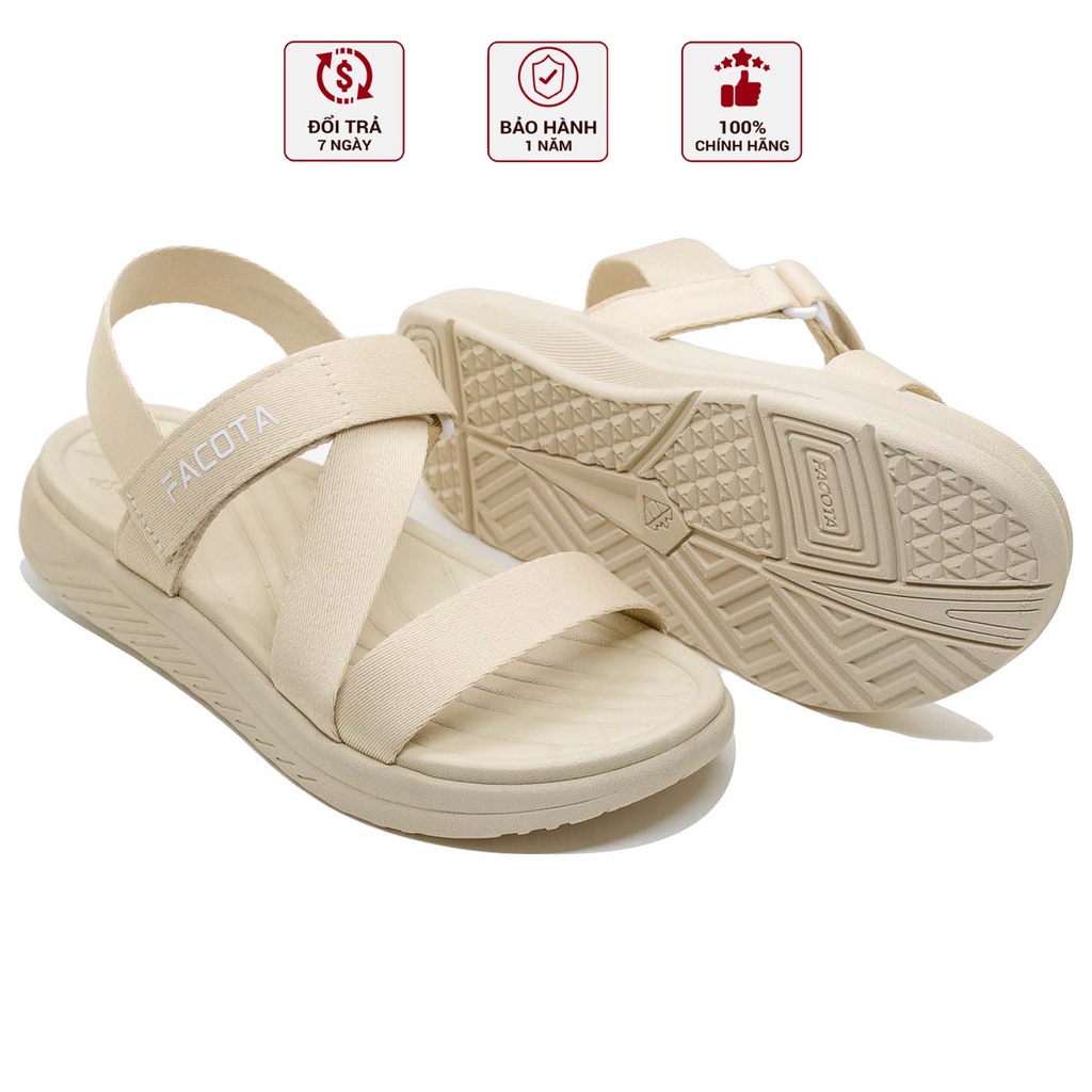 Giày sandal unisex quai dù V6 cao cấp đi học chính hãng R12 màu be