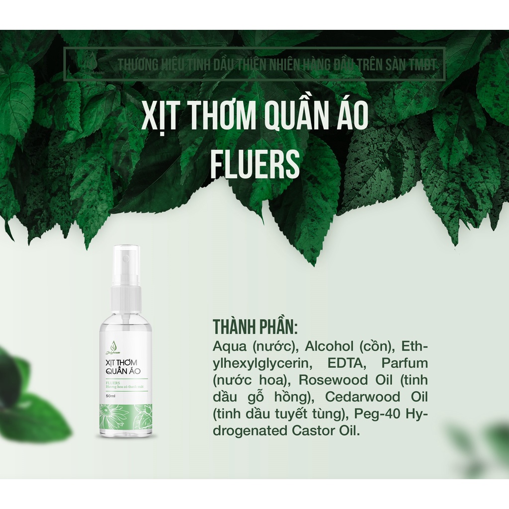 Xịt thơm quần áo thơm mát ngày dài JULYHOUSE