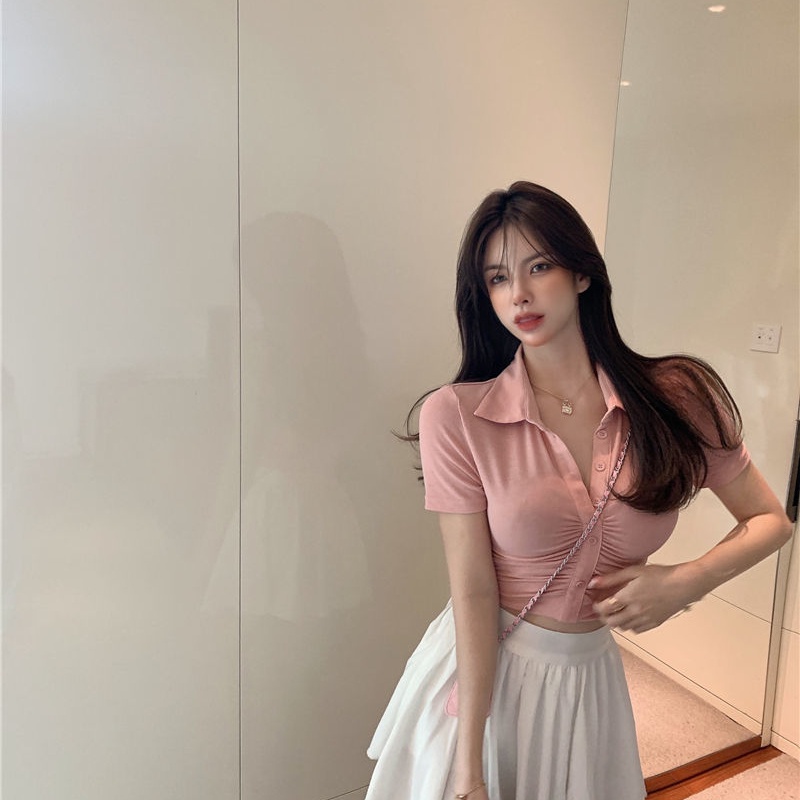 COZOK Áo Croptop Tay Ngắn Lưng Cao Co Giãn Tốt Thiết Kế Quyến Rũ Cá Tính
