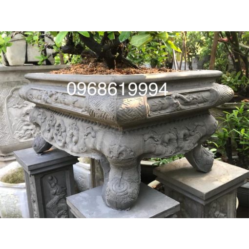 Khuôn chậu chữ nhật composite dài 50cm rộng 30cm cao 30cm chân liền