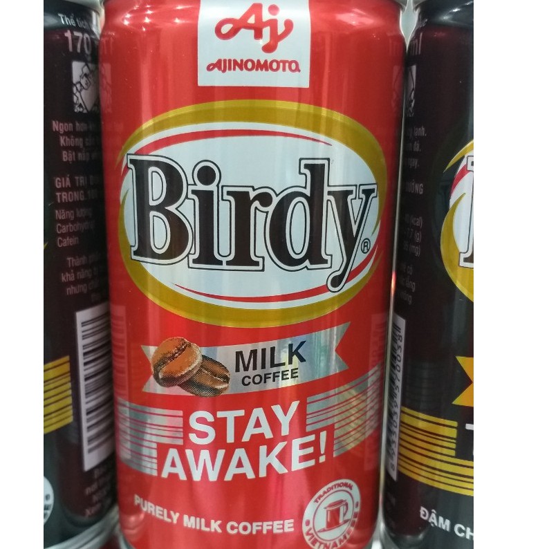 CÀ PHÊ ĐEN/ SỮA BIRDY LON 170ML