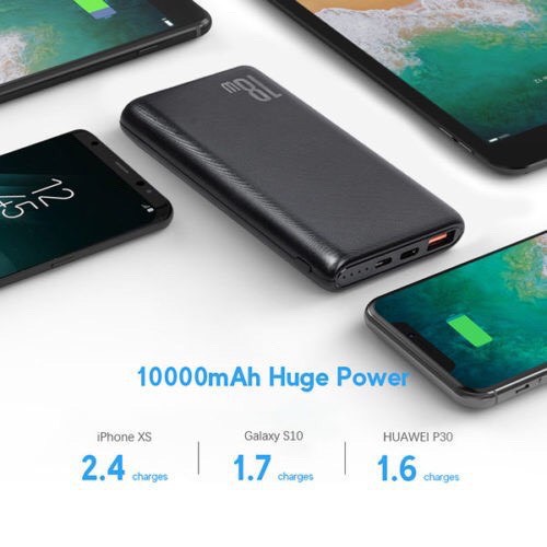 Sạc dự phòng Baseus 18W 10000mAh tốc độ sạc nhanh kết nối 3.0 Quick Charge 3.0 và Power Dilivery 3.0