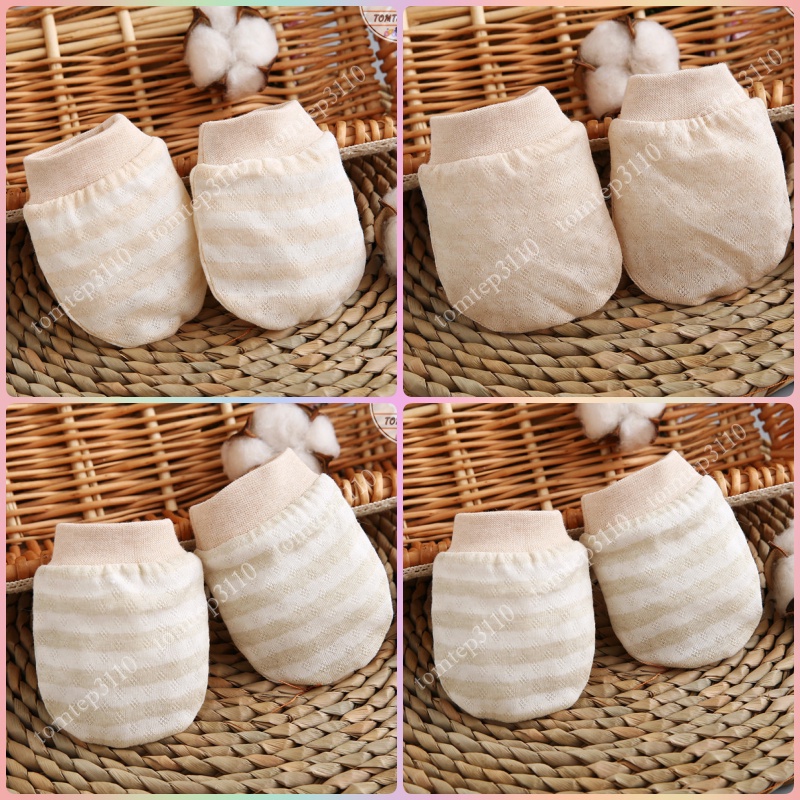 Bao Tay Sơ Sinh Sét 3 Đôi - Chất Cotton Hữu Cơ Tự Nhiên An Toàn Mềm Mại Cho Da Của Bé