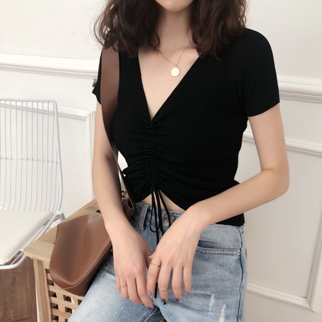 Áo Croptop dây rút ngực | BigBuy360 - bigbuy360.vn