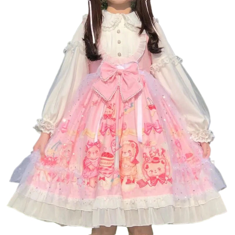 Đầm Lolita Hai Dây Xinh Xắn Dành Cho Bé Gái