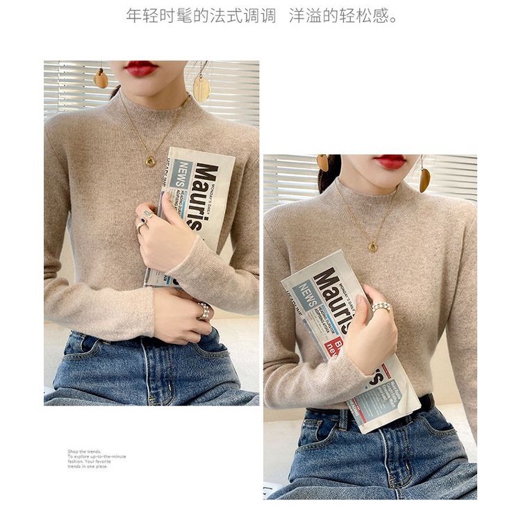 Áo Sweater Cổ Cao Ôm Dáng Phong Cách Thời Trang Thu Đông  Mới