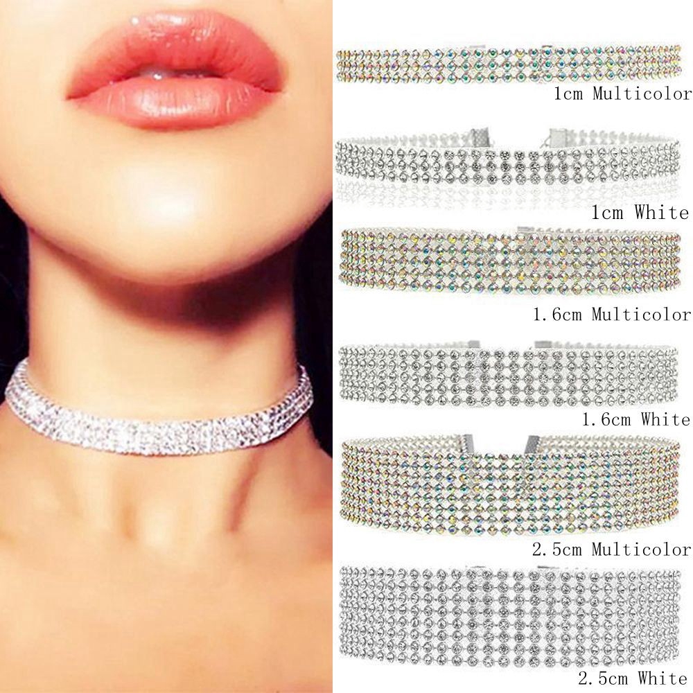 Vòng cổ choker đính đá pha lên nhân tạo lấp lánh sang trọng dành cho nữ | BigBuy360 - bigbuy360.vn