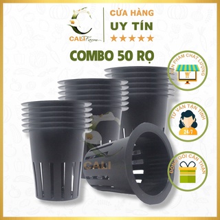 Combo 50 rọ thủy canh trồng rau nhựa đen batrivina 65x60mm phi 55