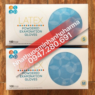 💥Găng tay Latex Powdered Examination Gloves 💥Hộp 50 đôi