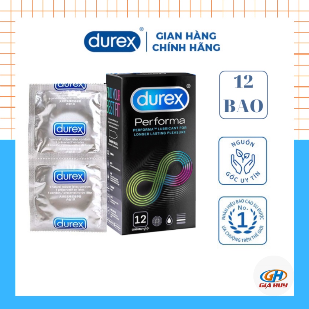 Bao cao su Durex Performa hộp 12c cam kết giá tốt - siêu an toàn