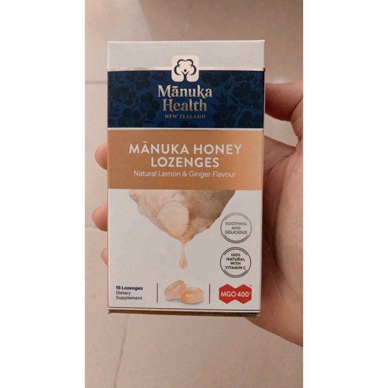 Kẹo ngậm mật ong Manuka vị chanh và gừng