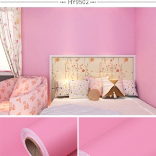 Giấy dán tường màu hồng 10mx45cm keo sẵn
