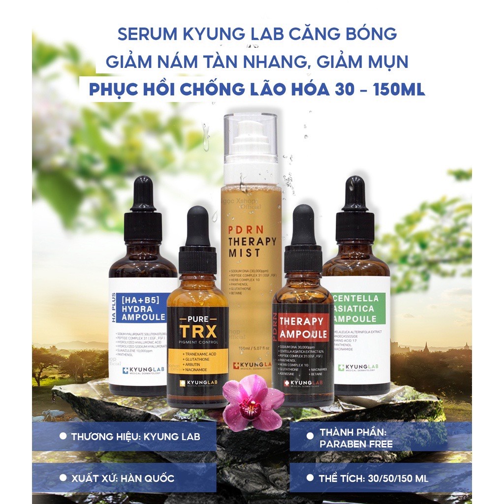 Bộ sản phẩm KYUNG LAB căng bóng, giảm nám tàn nhang, giảm mụn, phục hồi chống lão hóa 30/150ml