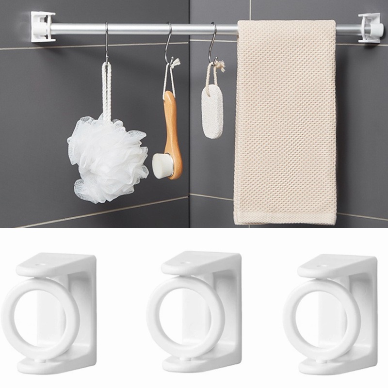 Bộ 2 Móc Tam Giác Xoay 360 Độ Gắn Thanh Treo Rèm Cửa Giá Đỡ