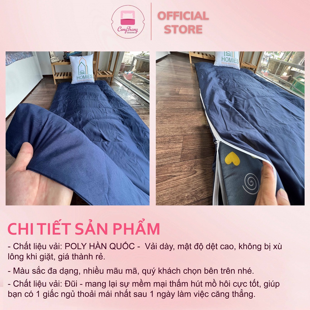 Vỏ Bọc Topper, Áo Bọc Nệm Topper 2 Mặt Có Khoá Kéo Vải Mềm Mát - Đủ Kích Thước