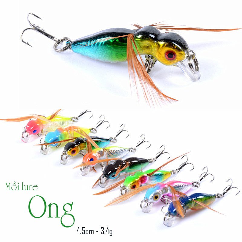 Mồi câu lure Ong nhiều màu sắc câu cá đa dạng mồi câu cá siêu nhậy mã M23