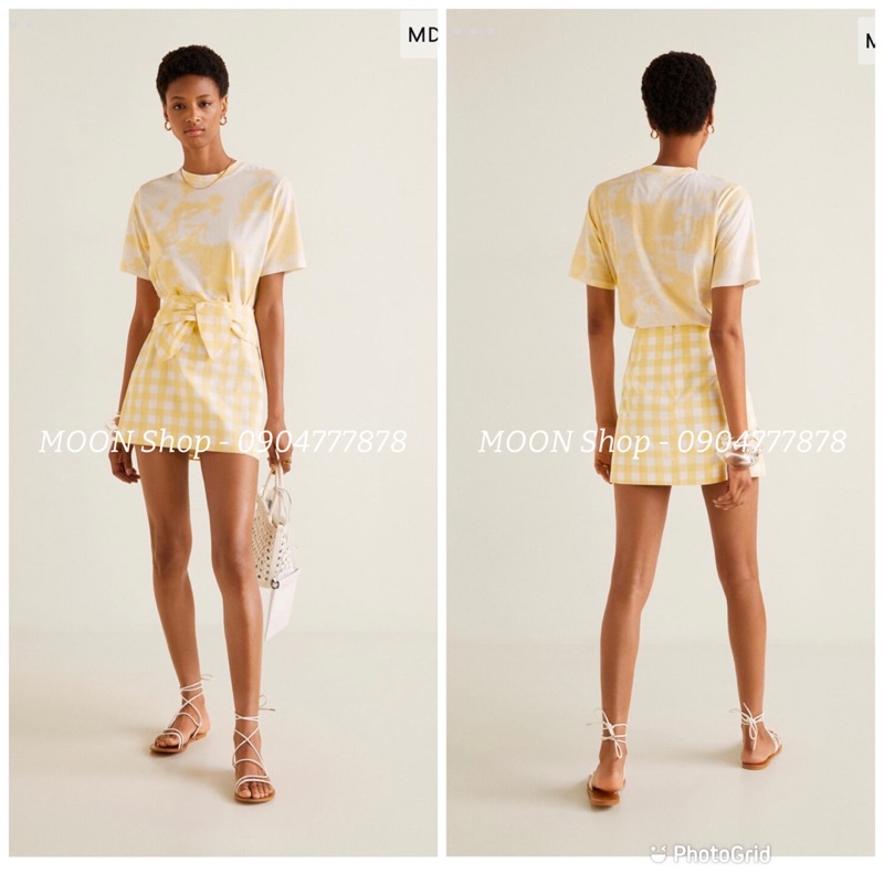 SK220222-Chân váy MNG kẻ vàng