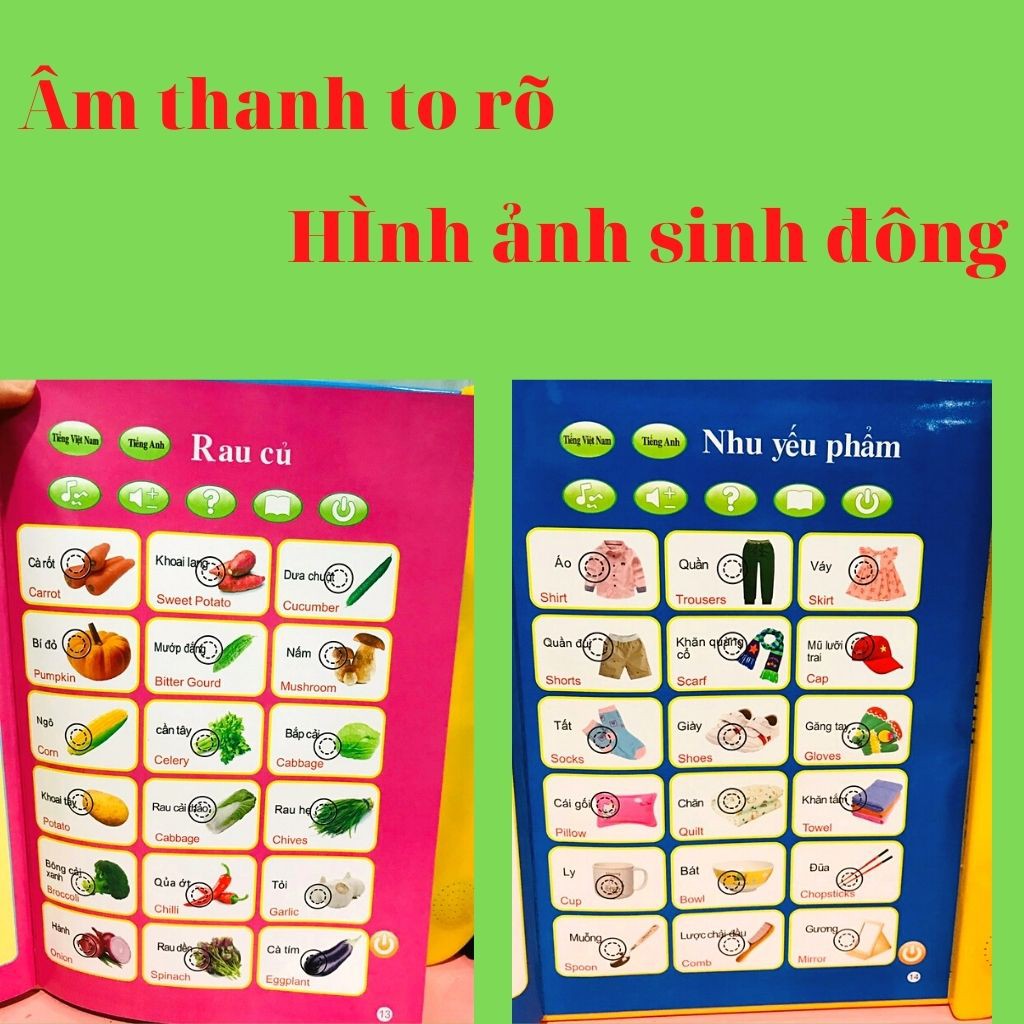 Bảng Chữ Cái Tiếng Việt và Tiếng Anh Biết Nói Giúp Con Phát triển Ngôn Ngữ, Tư Duy, Trí Tuệ - Đồ Chơi Thông Minh