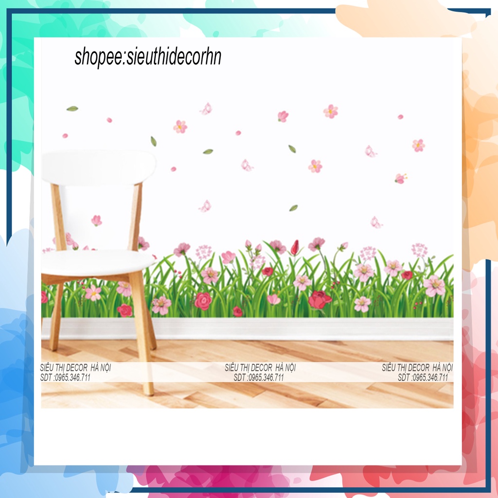 Decal dán chân tường HOA CÁNH TIÊN XL7189. Decal dán tường trang trí phòng ngủ