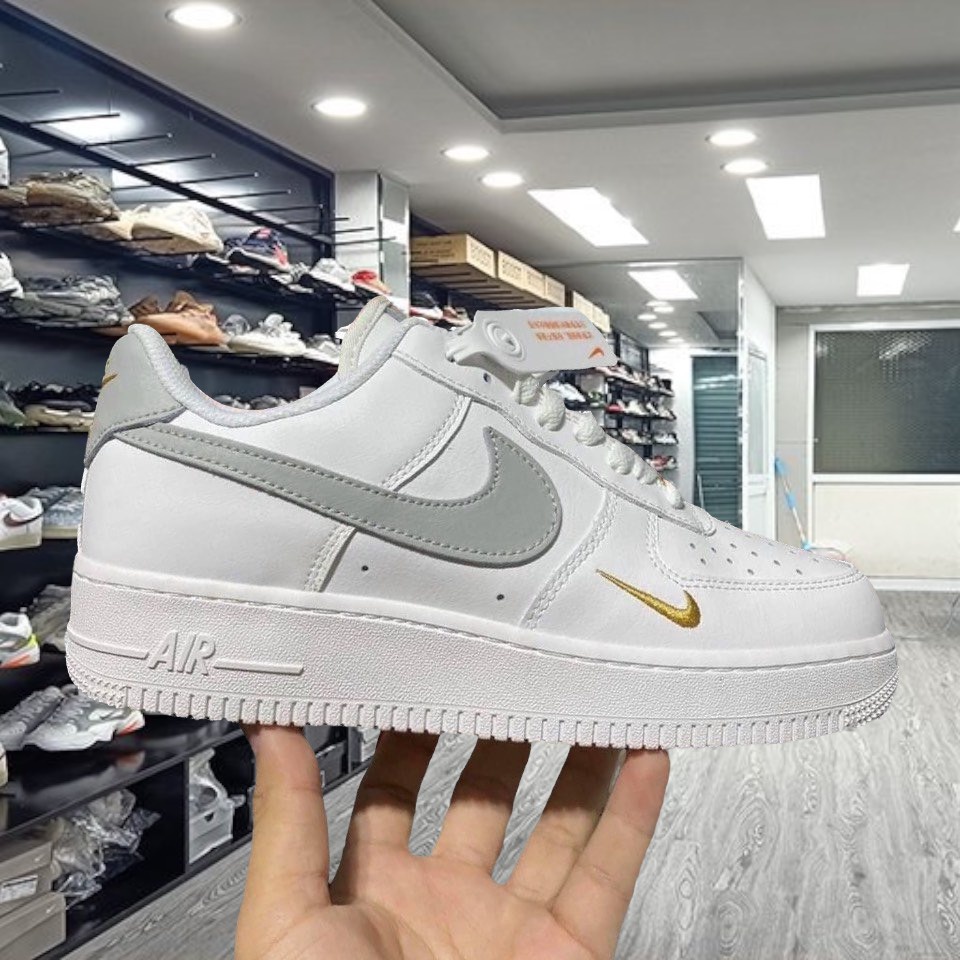 Giày thể thao AF1 vệt xám logo vàng full bill box 1.1 - Yabi_boutique