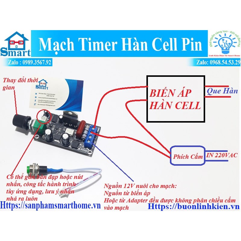 Mạch timer hàn cellpin