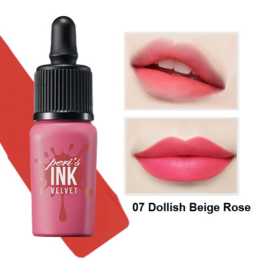 [Màu Hồng Đào] Son Kem Lì Peripera Ink Peri's Velvet 8g #07 Dollish Beige Rose