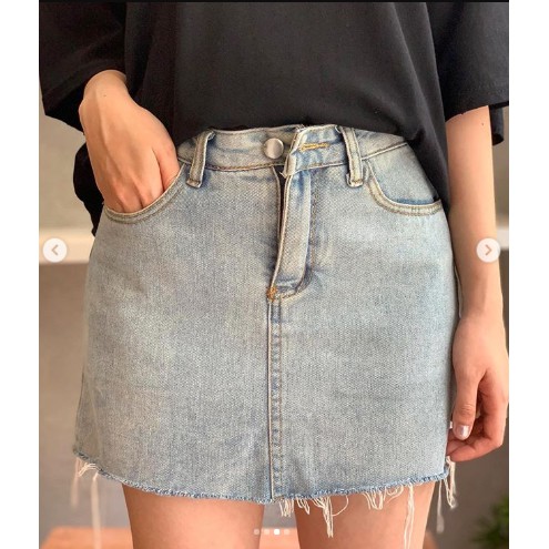 Chân váy jean ngắn basic
