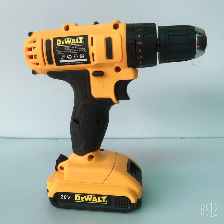 Máy khoan PIN Dewalt 28V, 100% DÂY ĐỒNG, 3 CHỨC NĂNG, 2 PIN - TẶNG KÈM 3 MŨI