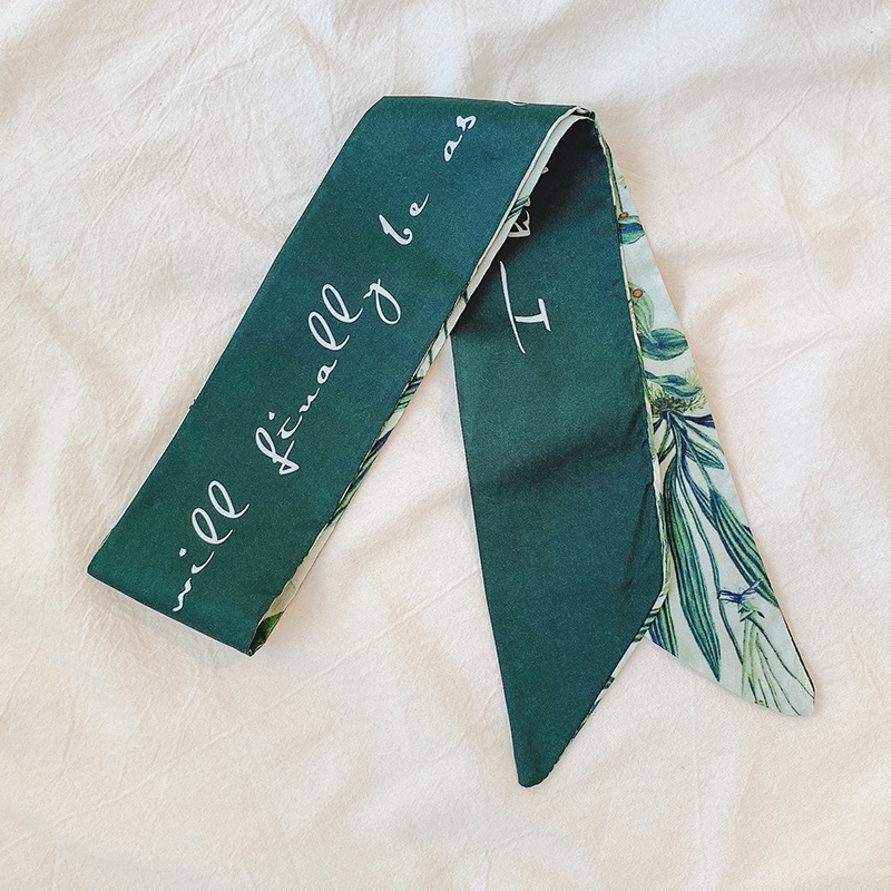 Khăn choàng cột tóc vải lụa chất lượng cao in họa tiết thời trang Hàn Quốc dành cho bạn gái