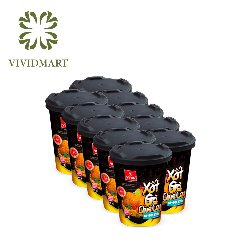 MÌ LY TRỘN VIFON  VỊ PHÁ LẤU / GÀ CHUA CAY / TÔM CHÁY TỎI / CUA XỐT SỐT ME - LY 75g - VIFON