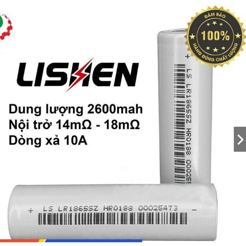 cell pin 18650 lishen xám 2600 - 2800 mah xả 10aAh [hàng mới]