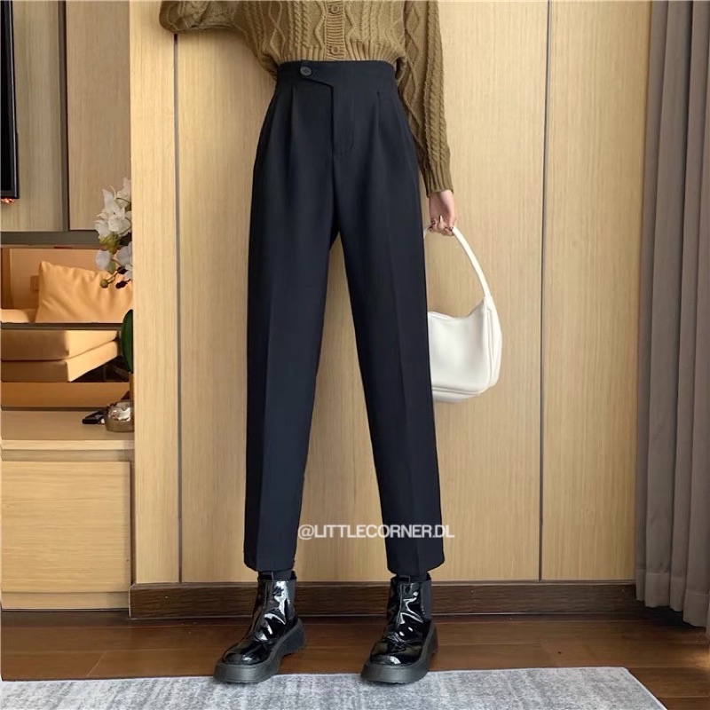 Quần Tây Nữ Lưng Chun Nút Kiểu có BIGSIZE Ống Suông Lưng Cao Quảng Châu kèm ảnh thật
