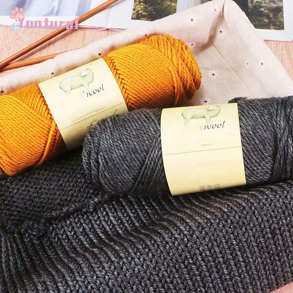 YNATURAL 100g Woman Cardigan Wool Crochet Yarn Doll Scarf Supplies Sweet Soft Wool Yarn Scarf Suitable Hand-Knitting Thread Baby Sweater Solid Color Long Yarn