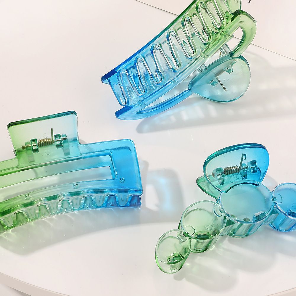 Kẹp tóc hình cá mập màu gradient trong suốt phong cách Hàn Quốc MIHAN1