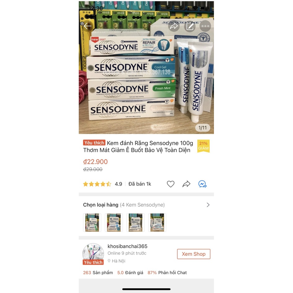 Kem đánh Răng 100g Thơm Mát Giảm Ê Buốt Bảo Vệ Răng