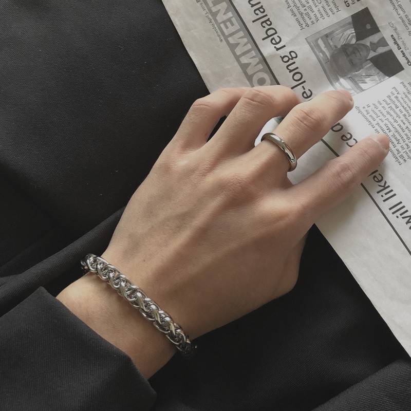 Vòng Tay Titanium Kiểu Dáng Đơn Giản Phong Cách Hàn Quốc