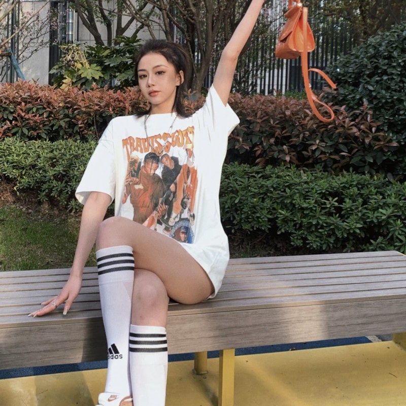 Áo Thun Tay Lỡ Nữ TRAVIS SCOOT Form rộng Ovesize Áo Thun Cổ Tròn Unisex