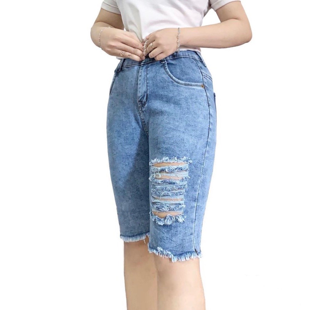 Ngố Jeans Đậm Rách Big Size