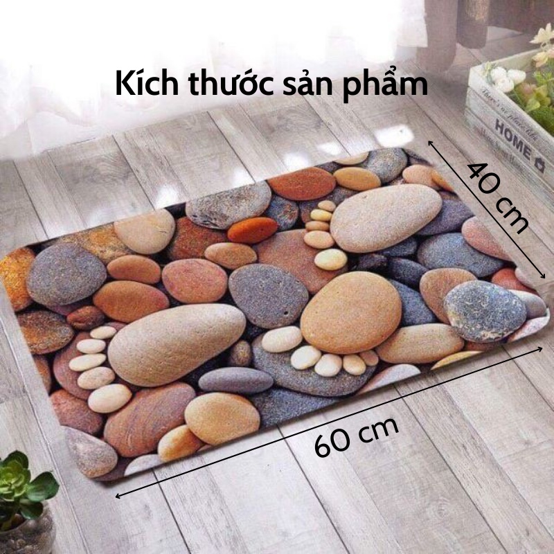 Thảm chùi chân SALE Thảm lau chân 3D họa tiết siêu thấm đế cao su chống trơn trượt cao cấp giá rẻ (giao ngẫu nhiên)