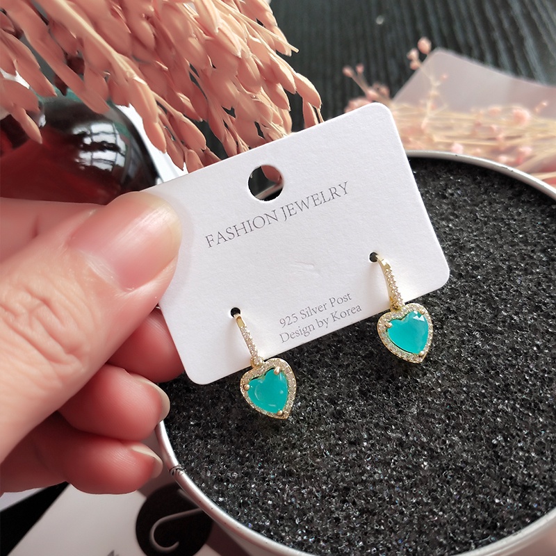 [Jiudolan] Bông Tai Đính Đá Opal Giả Thanh Lịch Thời Trang Nhiều Màu Sắc Lấp Lánh Dành Cho Nữ